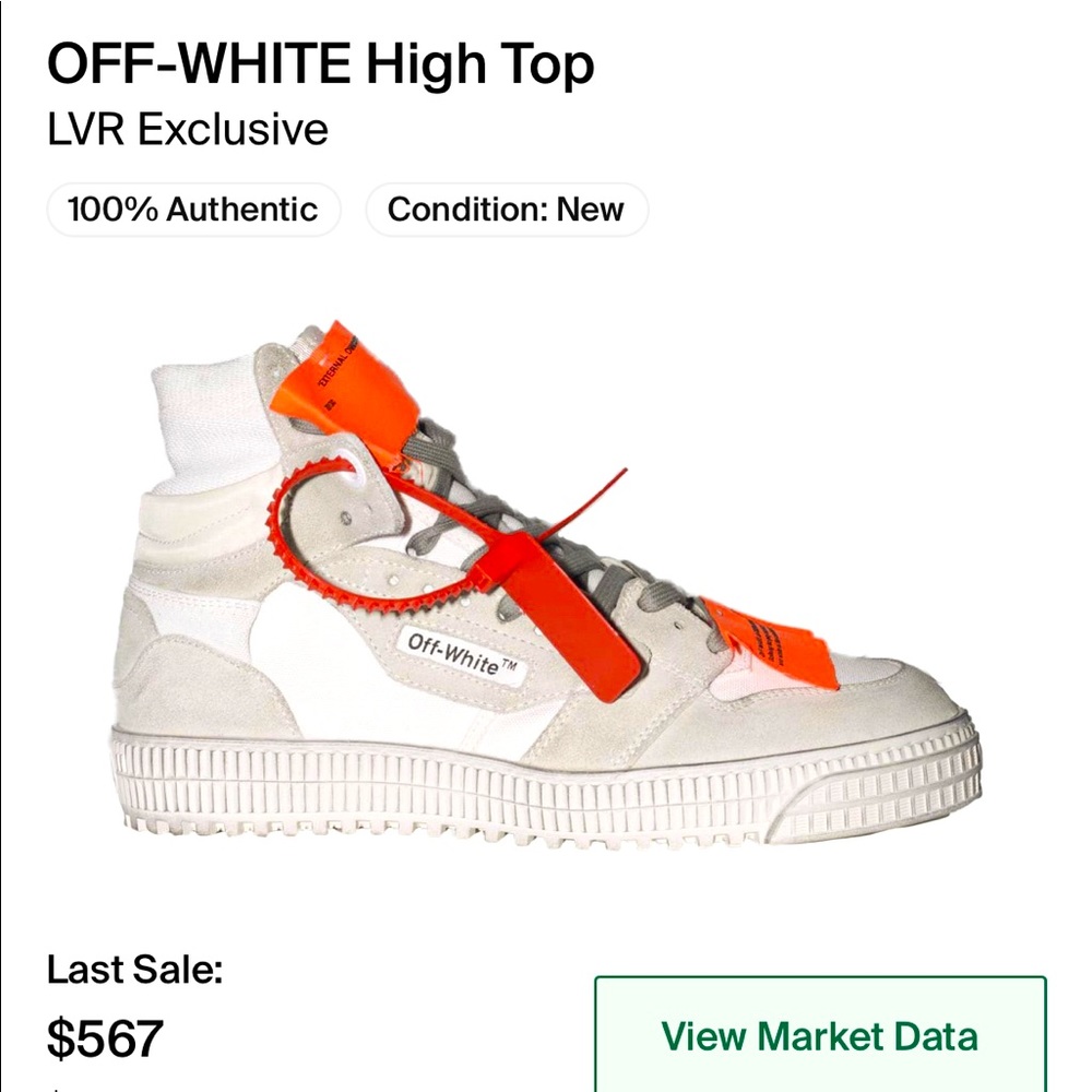 Women’s off-white high top LVR Exclusive Sneakers. RIP #VIRGILABLOH